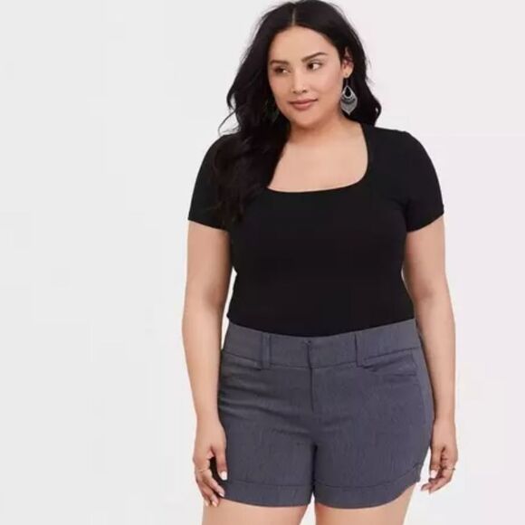 TORRID Heathered Blue Studio Shorts - Picture 1 of 9